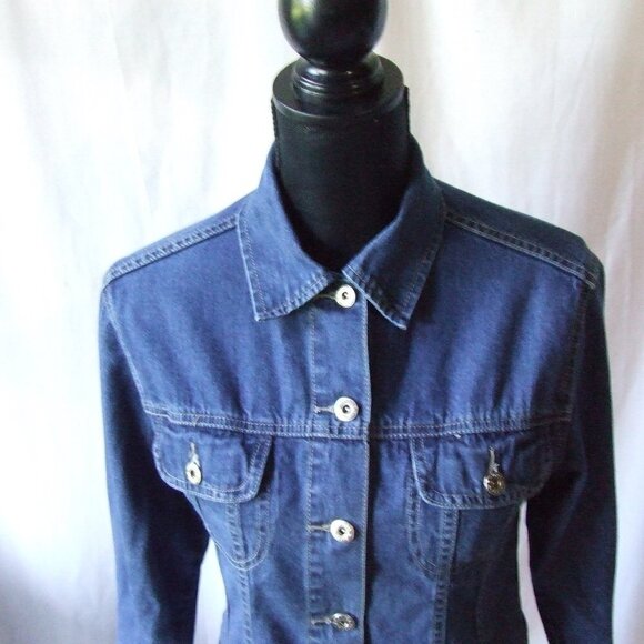 Brody jean jacket denim cowgirl cropped medium spring summer coat vintage 1990s - Picture 2 of 15